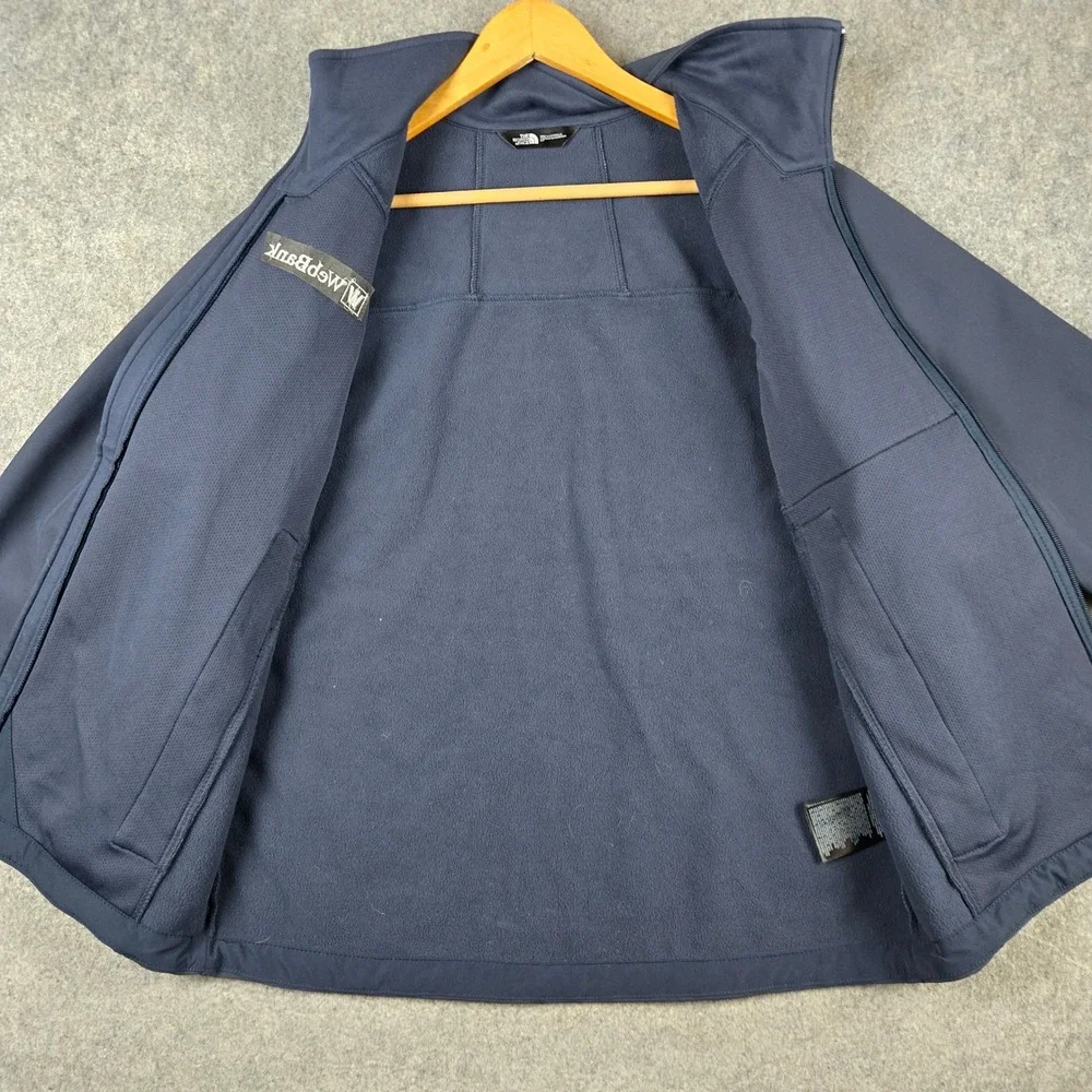 The North Face WindWall Jacket Mens Small Navy Blue Softshell Full Zip Logo